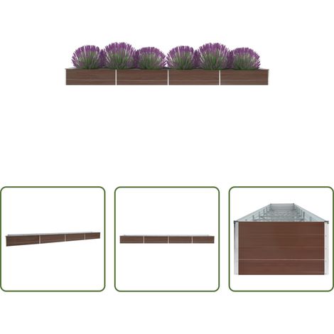 Hochbeet - Garten-Hochbeet Verzinkter Stahl 600x80x45 cm Braun (1/5)