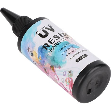 UV-Harz, handbearbeitet, transparent, vergilbungsbeständig, schnellhärtend, klarer UV-Klebstoff für Bastelarbeiten und Dekorationen, 100 g (1/5)