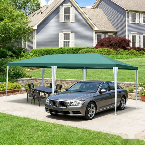 Wolketon Vert 3x6m Tonnelle de jardin imperméable anti-UV, tente de réception avec armature métal pour 3 personnes (1/4)
