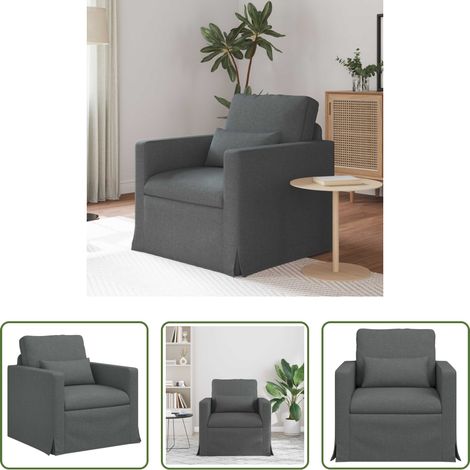 vidaXL Canapé Gris foncé 78 x 78 x 80 cm tissu (1/5)
