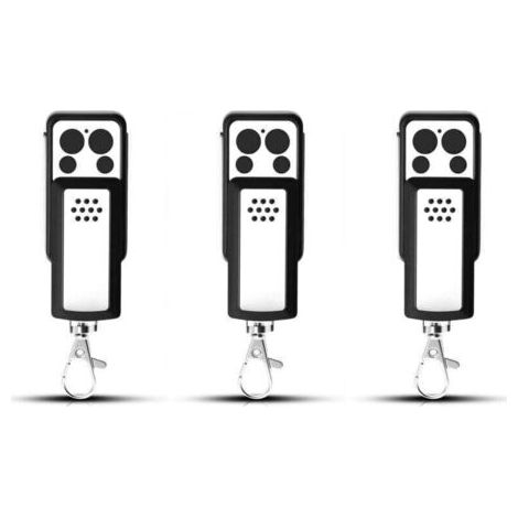 3 Télécommandes pour Motorisation de Portail – Compatible Avidsen 114253, 104257, 104250 – Design Compact à Glissière, 4 Canaux, Signal Stable, Clonage Facile