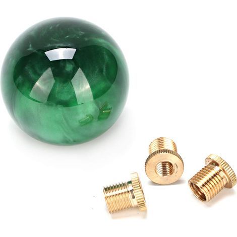 Pommeau de levier de vitesse, style marbre, boule ronde, tête de levier avec adaptateurs de montage, accessoire de style automobile, compatible avec les véhicules universels (1/5)
