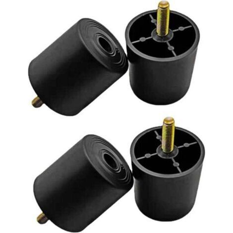 Confezione da 4 gambe per divano in plastica da 5 cm, gambe di ricambio nere, gambe rotonde per mobili con bulloni M8 per divano, cassettiera, mobile, sedia, letto, tavolino da caffè (1/4)