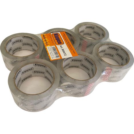 Kippen 9004T2 - Confezione da 6 Rotoli di Nastro Adesivo per Imballaggio. Colore Trasparente. Misure: 66mt x 50mm. (1/5)