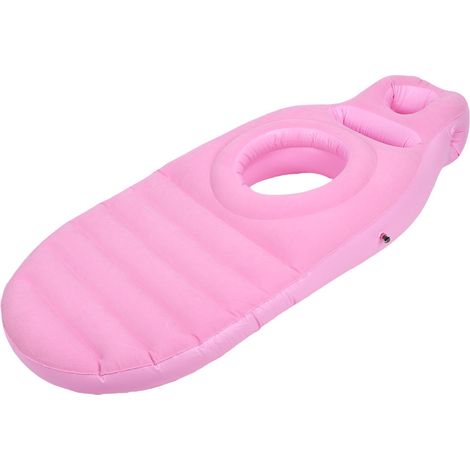 Cuscino pieno con foro per la pancia, galleggiante gonfiabile in PVC leggero e confortevole per piscina, ideale per favorire il sonno, colore rosa. (1/5)