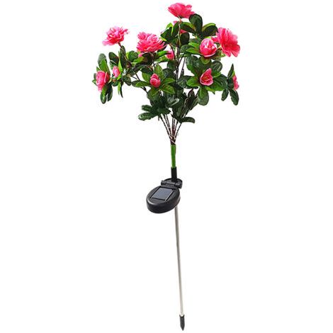 Pair Lampe Solaire Étanche IP55 avec Fleur LED Décorative pour Jardin Cour Pelouse - (1/4)