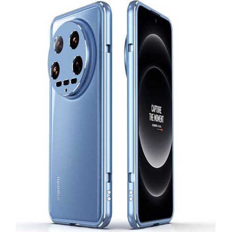 Xiaomi 14 Ultra Armor Bumper-Hülle mit Objektivabdeckung, Blau/Silber