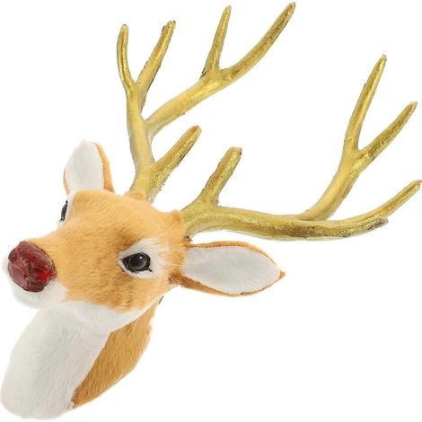 Tête de cerf artificielle décorative pour les fêtes de Noël, accessoire photo pour sapin de Noël (1/4)