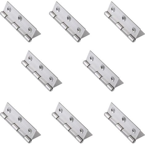 8 bisagras plegables de acero inoxidable para puertas, ventanas y armarios - Bisagra de 75 x 50 x 1,5 mm (1/5)