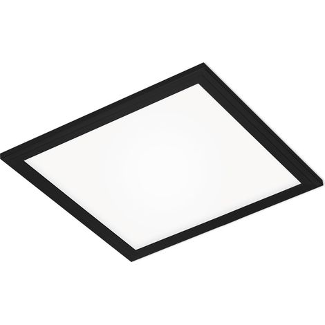 Panneau LED, plafonnier LED, lampe de plafond, spot de plafond, 12W, 1.300 Flux de lumières, 4.000 Kelvin, blanc - noir, 29,5x29,5x5,5cm (Lxlxh) (1/5)