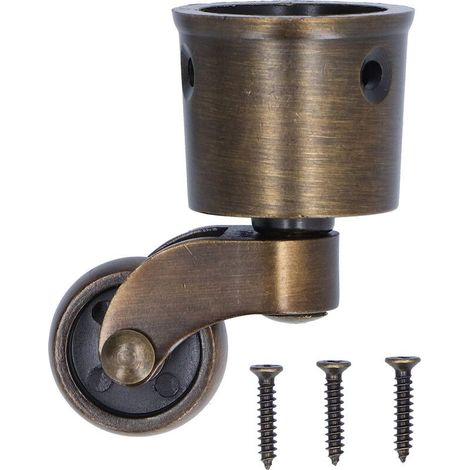 Roulette ronde en alliage de zinc Vintage Matt Exquis Robuste Durable Stable Silencieux Roue Dia Swivel (1/5)