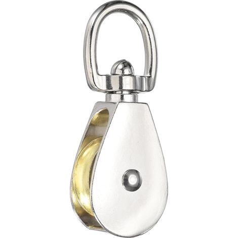 Poulie simple (charge 1000 kg) (2 pièces), roue pivotante robuste en alliage de zinc, poulie fixe de levage pour câble métallique, équipement de gym, corde à linge (1/5)