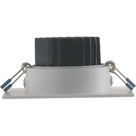 "Faretto ad incasso LED ORIONE quadrato in alluminio argento orientabile 6W 4000K (luce naturale) 9x9x7.5 cm.."