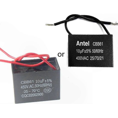 450V Run Capacitor for Fan and Motor Applications 1-20uF CBB61 Series Ceiling Exhaust-Compatible Capacitors (1/5)