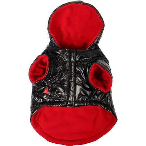 Winter Protect - Giacca impermeabile e isolante per cani di taglia media, nera e rossa, taglia L (1/5)