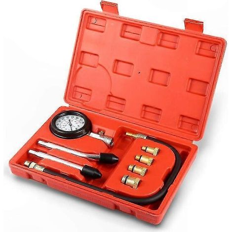 Kit de Test de Compression Moteur, Manomètre 0-300 bars pour Essence, Outil Diagnostic Auto et Moto, Jauge de Pression Cylindre (1/5)