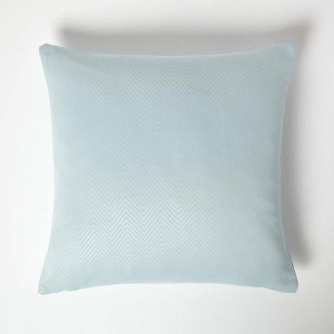 HOMESCAPES Pastel Blue Herringbone Chevron Cushion Cover (1/5)