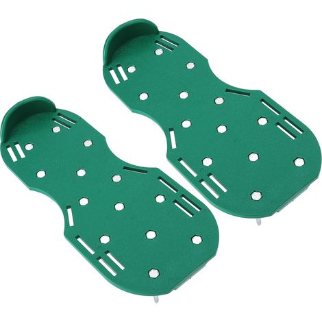 Chaussures d'aération pelouse, outil de jardin pour ameublir le gazon, chaussures à pointes vertes (2 avec métal) (1/5)
