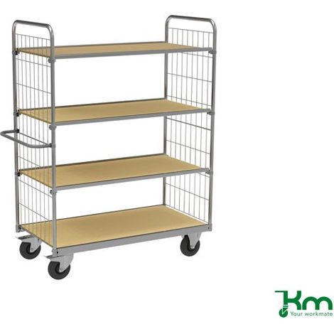 4 Ripiani ESD, senza freni L x P x H 1390 x 650 x 1695 mm - Kongamek