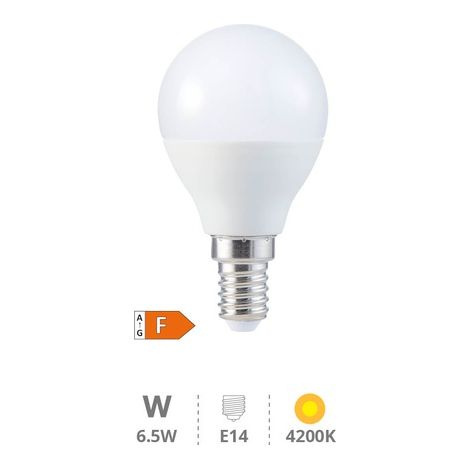 Bombilla de led esférica E14 6W luz día 4200K 560 lm GSC 2002365