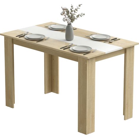Table à manger table de cuisine design moderne avec grand plateau 2-4 personnes en bois dim. 120L x 69l x 75H cm