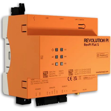 Revolution Pi by Kunbus RevPi Flat S 32 GB WiFi-BT PR100371 SPS-Erweiterungsmodul 24 V (1/2)