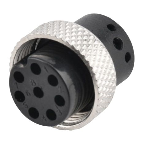 Connecteur femelle aéronautique GX16 moulé par injection, 2, 3, 4, 5, 6, 7, 8 ou 9 conducteurs. Connecteur femelle simple M16GX16-8 conducteurs moulé par injection. (1/2)