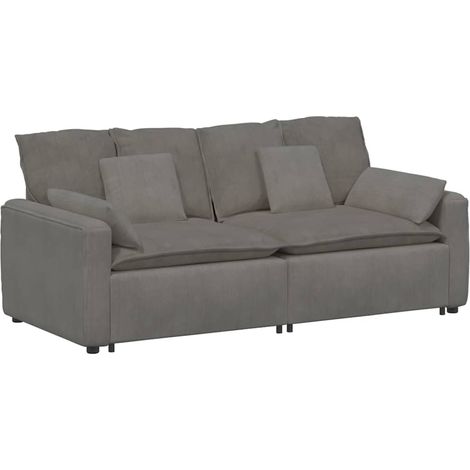 vidaXL Divano Modulare con Cuscini Grigio Chiaro (1/5)