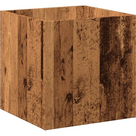 Jardinière carré moderne déco intérieure 40 x 40 x 40 cm en bois d'ingénierie vieux bois (1/5)