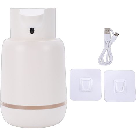 Distributeur de savon automatique 420 ml, sans contact, mousse, rechargeable par USB, blanc, idéal pour salle de bain et cuisine. (1/5)