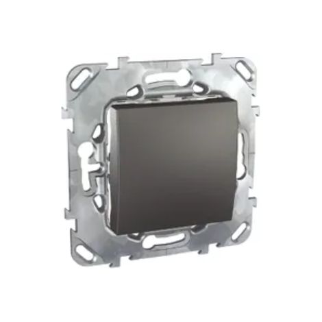 Inter va-et-vient 10A graphite 2M à encastrer avec support (sans plaque) bornes auto UNICA