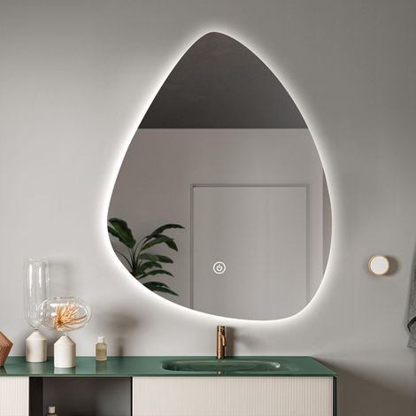 Specchio bagno retroilluminato led design a goccia 70x90cm Vmidur XL