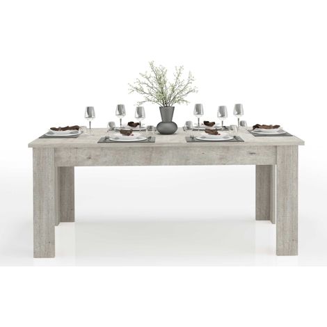 WHOUS Tavolo Allungabile JESI per Sala da Pranzo e Soggiorno, Estensibile da 140 a 190 cm, Tavolo Cucina per 6-8 Persone, Cemento (1/5)