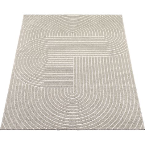 Moderner Teppich im Boho Design, Kurzflor, Beige, 240 x 340 cm (1/3)