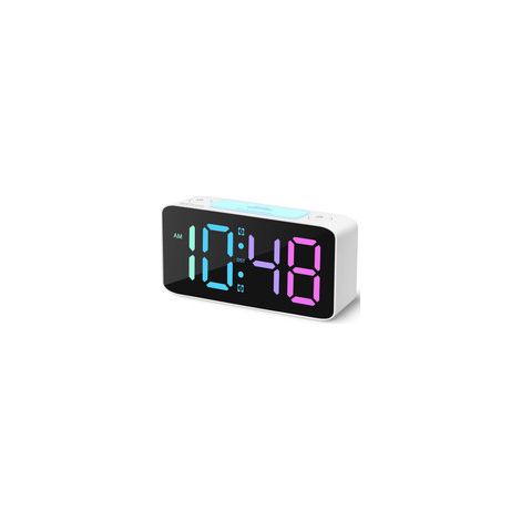 Superlaute Digitalwecker für Vielschläfer – Alarm 105 dB, großes LED-Display, 7-Farben-Nachtlicht, USB-Ladefunktion und Schlummerfunktion (1/5)