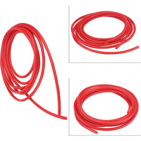 Voiture Auto 4mm 5 mètres Silicone Tube à vide tuyau tuyau Silicone Tube universel rouge (1/5)