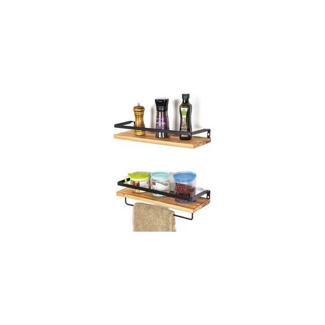 Mensola a muro multistrato in legno con struttura in metallo, stile industriale, ideale per bagno, cucina e arredamento d'interni. - Crezuo