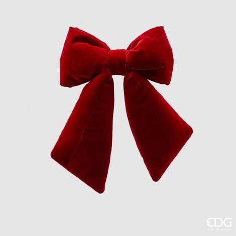 EDG Enzo De Gasperi Fiocco Natale Velluto H 38 Cm L 27 Cm Burgundy (1/5)