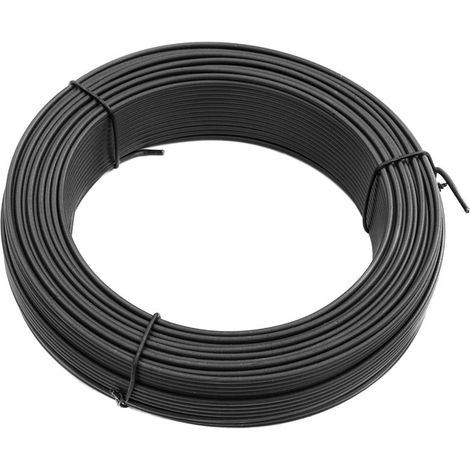 Fil d'attache de clôture de jardin 2,0 mm galvanisé, anthracite vert 25m 50m anthracite RAL 7016 / 2,0 mm x 50 m