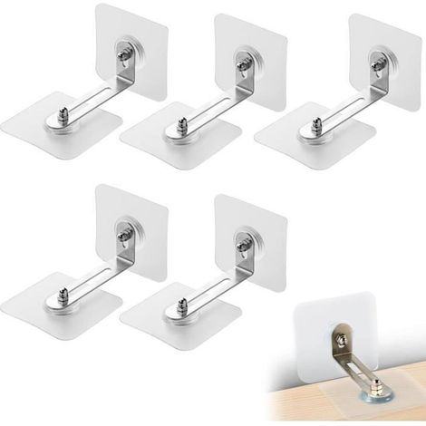 Ancrages Muraux pour Meubles,5PCS kit Anti-Basculement, Fixateur Adhésif pour Meubles, Ancrage de Sécurité de Meuble pour Placards (1/4)