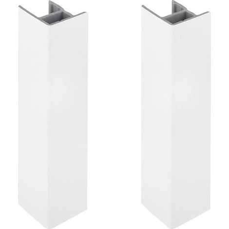 cyclingcolors 2x Connettore Zoccolino Battiscopa 100mm bianco lucido Bordo Mobili Cucina Zoccolo Giunzione multiangolo angolare (1/3)