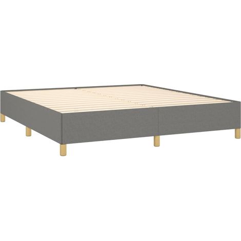 Sommier à lattes sur pieds cadre de lit 160x200 cm tissu gris foncé TDL0207128