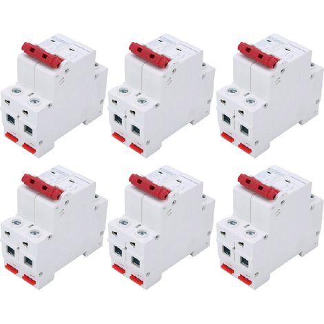 Lot de 6 disjoncteurs DZ47-63Z DC500V 2P MCB pour applications photovoltaïques, protection contre les surcharges et les fuites de courant, 32 A (1/5)