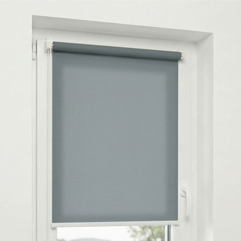 Estika - Store enrouleur sans perçage - 70x220 cm - Gris foncé - Protection solaire pour fentres intérieures - Tissu semi-transparent - Fixation Klemmfix (1/5)