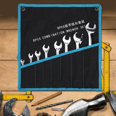 Kit di 9 chiavi a forchetta doppie, accessorio per ciclismo multimateriale, acciaio 45, per uso domestico fai da te, chiave a forchetta (1/4)