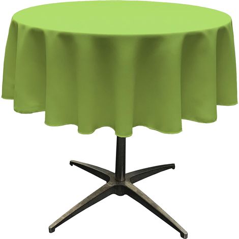 Nappe ronde en polyester, vert pomme, jetable, couleur unie (1/3)