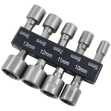 Lot de 9 douilles combinées métriques, tête de douille non magnétique 5-13 mm (1/5)