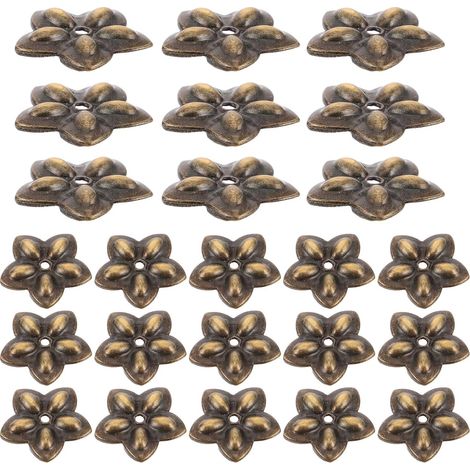 120 clous de tapissier en bois, rivets fer à motif floral pour décorer boîtes et meubles lors fêtes (1/5)