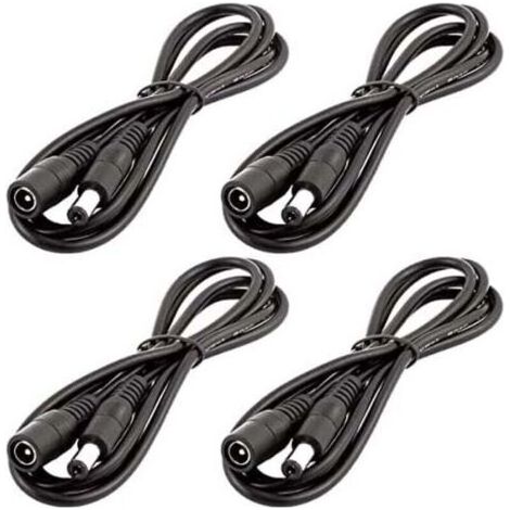 4pcs 1m DC 12V Cavo prolunga di alimentazione DC Jack 5.5 mm x 2.1 mm DC 0-36V Cavo di alimentazione cavo di Prolunga Maschio / Femmina per il Monitor dell'Automobile, Macchina fotografica del CCTV LE (1/5)