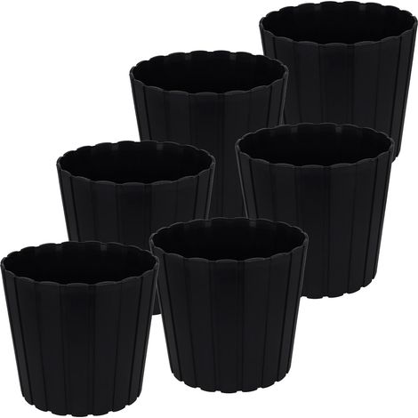 Vaso in plastica per fiori ed erbe aromatiche da balcone o terrazzo, antracite, 29 cm, 6 pezzi.
